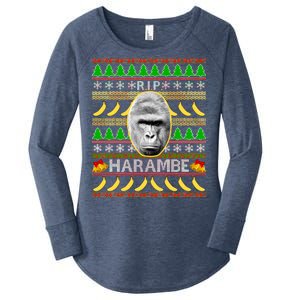 R.I.P. Harambe RIP Gorilla Ugly Christmas Sweater Design Women's Perfect Tri Tunic Long Sleeve Shirt