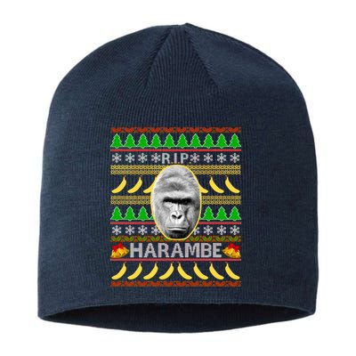 R.I.P. Harambe RIP Gorilla Ugly Christmas Sweater Design Sustainable Beanie