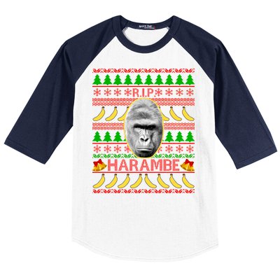 R.I.P. Harambe RIP Gorilla Ugly Christmas Sweater Design Baseball Sleeve Shirt