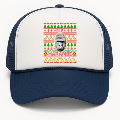 R.I.P. Harambe RIP Gorilla Ugly Christmas Sweater Design Trucker Hat