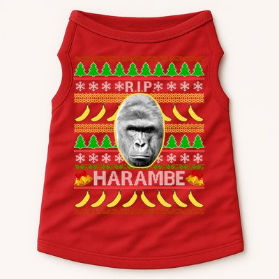 R.I.P. Harambe RIP Gorilla Ugly Christmas Sweater Design Doggie Tank