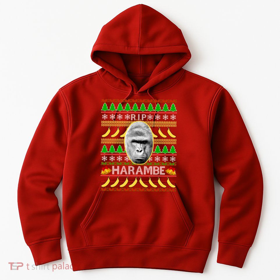 R.I.P. Harambe RIP Gorilla Ugly Christmas Sweater Design Hoodie