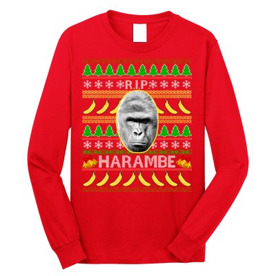 R.I.P. Harambe RIP Gorilla Ugly Christmas Sweater Design Long Sleeve Shirt