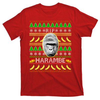 R.I.P. Harambe RIP Gorilla Ugly Christmas Sweater Design T-Shirt