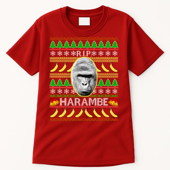 R.I.P. Harambe RIP Gorilla Ugly Christmas Sweater Design Tall T-Shirt
