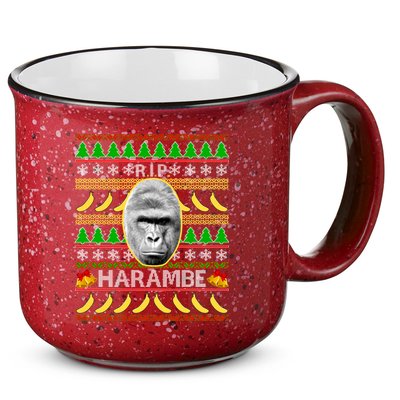 R.I.P. Harambe RIP Gorilla Ugly Christmas Sweater Design 15oz Campfire Ceramic Mug