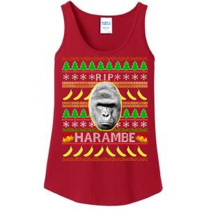 R.I.P. Harambe RIP Gorilla Ugly Christmas Sweater Design Ladies Essential Tank