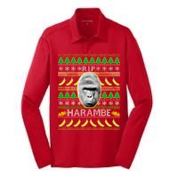 R.I.P. Harambe RIP Gorilla Ugly Christmas Sweater Design Silk Touch Performance Long Sleeve Polo