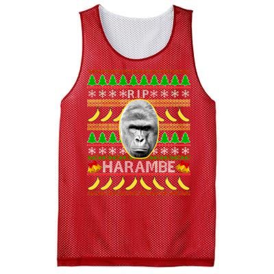 R.I.P. Harambe RIP Gorilla Ugly Christmas Sweater Design Mesh Reversible Basketball Jersey Tank