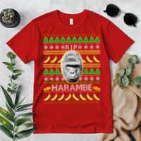 R.I.P. Harambe RIP Gorilla Ugly Christmas Sweater Design Premium T-Shirt