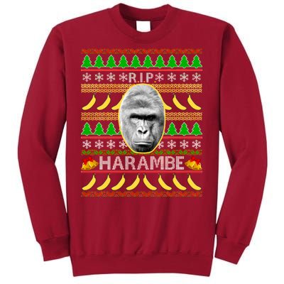 R.I.P. Harambe RIP Gorilla Ugly Christmas Sweater Design Tall Sweatshirt