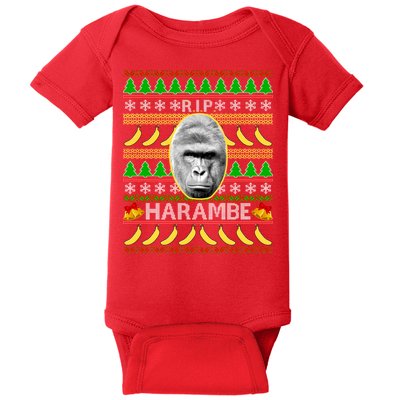 R.I.P. Harambe RIP Gorilla Ugly Christmas Sweater Design Baby Bodysuit