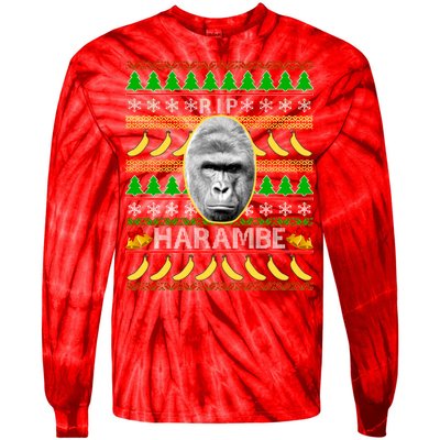 R.I.P. Harambe RIP Gorilla Ugly Christmas Sweater Design Tie-Dye Long Sleeve Shirt