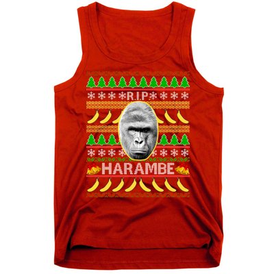 R.I.P. Harambe RIP Gorilla Ugly Christmas Sweater Design Tank Top
