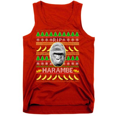 R.I.P. Harambe RIP Gorilla Ugly Christmas Sweater Design Tank Top