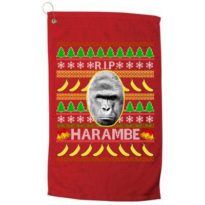 R.I.P. Harambe RIP Gorilla Ugly Christmas Sweater Design Golf Towel