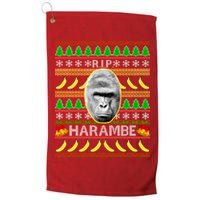 R.I.P. Harambe RIP Gorilla Ugly Christmas Sweater Design Golf Towel