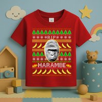 R.I.P. Harambe RIP Gorilla Ugly Christmas Sweater Design Toddler T-Shirt