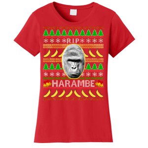 R.I.P. Harambe RIP Gorilla Ugly Christmas Sweater Design Women's T-Shirt