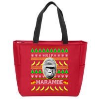 R.I.P. Harambe RIP Gorilla Ugly Christmas Sweater Design Zip Tote Bag