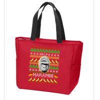 R.I.P. Harambe RIP Gorilla Ugly Christmas Sweater Design Zip Tote Bag
