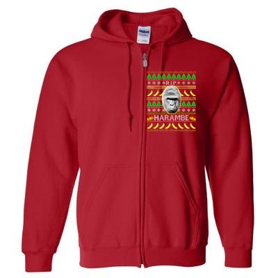 R.I.P. Harambe RIP Gorilla Ugly Christmas Sweater Design Full Zip Hoodie