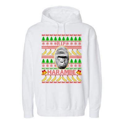 R.I.P. Harambe RIP Gorilla Ugly Christmas Sweater Design Garment-Dyed Fleece Hoodie