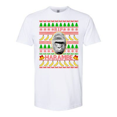 R.I.P. Harambe RIP Gorilla Ugly Christmas Sweater Design Softstyle® CVC T-Shirt