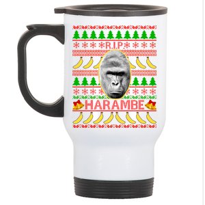 R.I.P. Harambe RIP Gorilla Ugly Christmas Sweater Design Stainless Steel Travel Mug