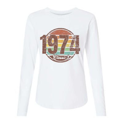 Retro 1974 50th Birthday Womens Cotton Relaxed Long Sleeve T-Shirt