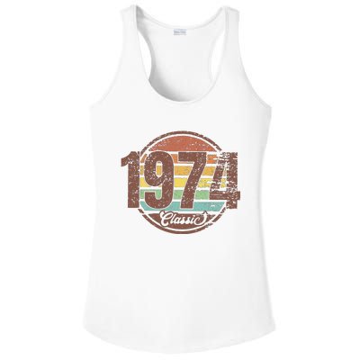 Retro 1974 50th Birthday Ladies PosiCharge Competitor Racerback Tank