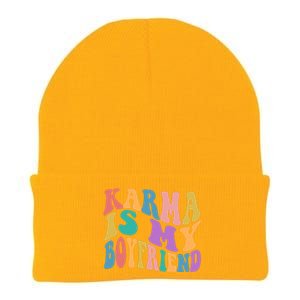 Retro 1960s 70s Karma Is My Boyfriend Knit Cap Winter Beanie