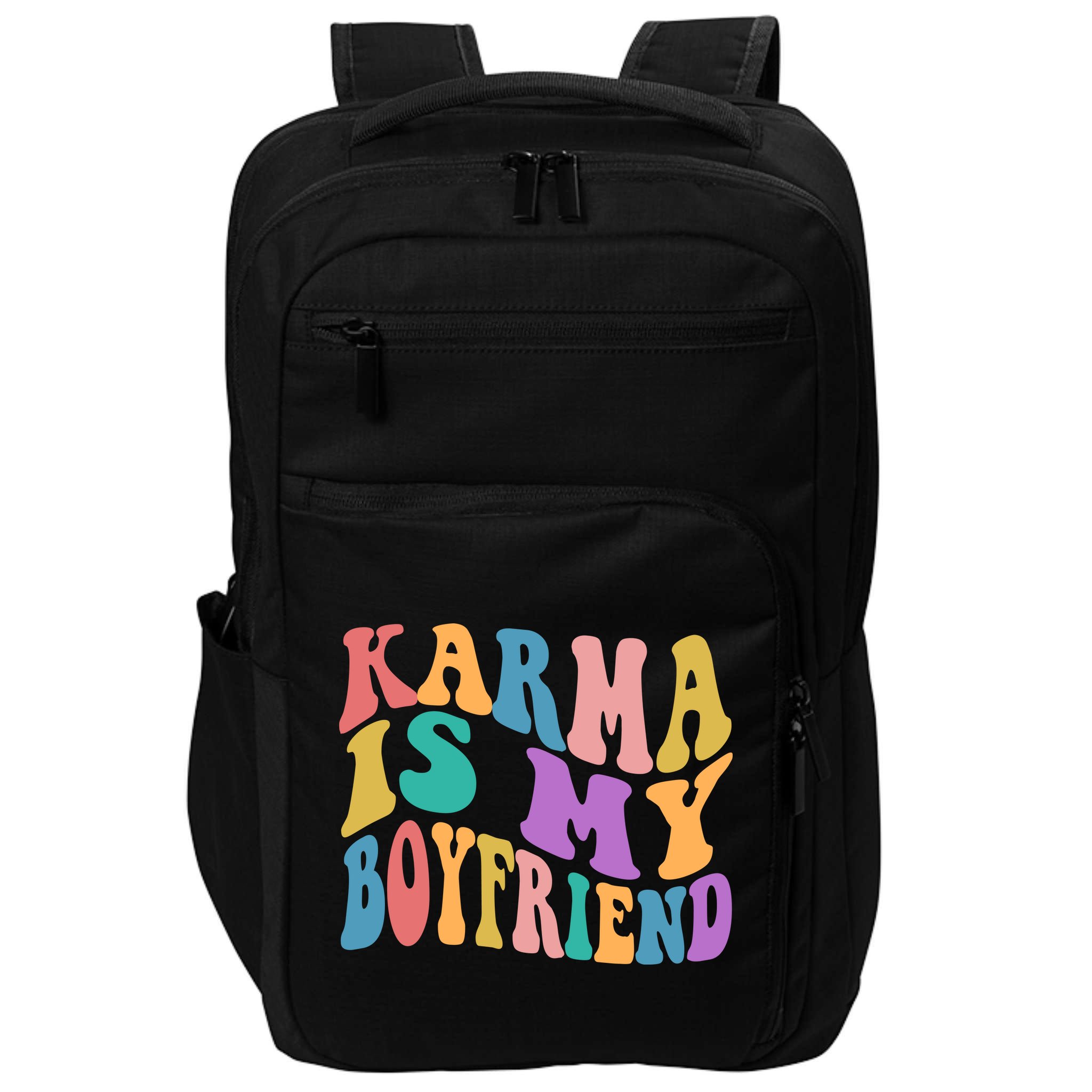 Retro 1960s 70s Karma Is My Boyfriend Impact Tech Backpack