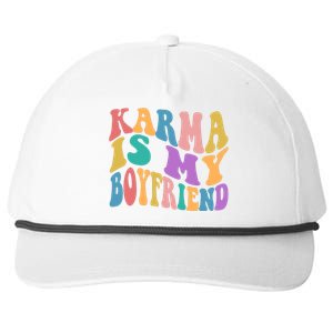 Retro 1960s 70s Karma Is My Boyfriend Snapback Five-Panel Rope Hat