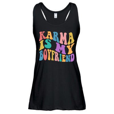 Retro 1960s 70s Karma Is My Boyfriend Ladies Essential Flowy Tank
