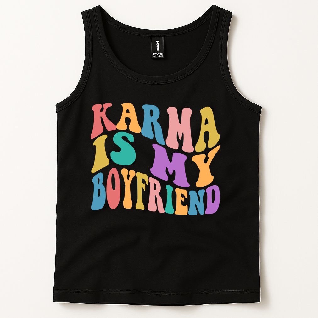 Retro 1960s 70s Karma Is My Boyfriend Tank Top