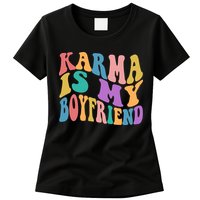 Retro 1960s 70s Karma Is My Boyfriend Womens T-Shirt