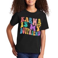 Retro 1960s 70s Karma Is My Boyfriend Kids T-Shirt