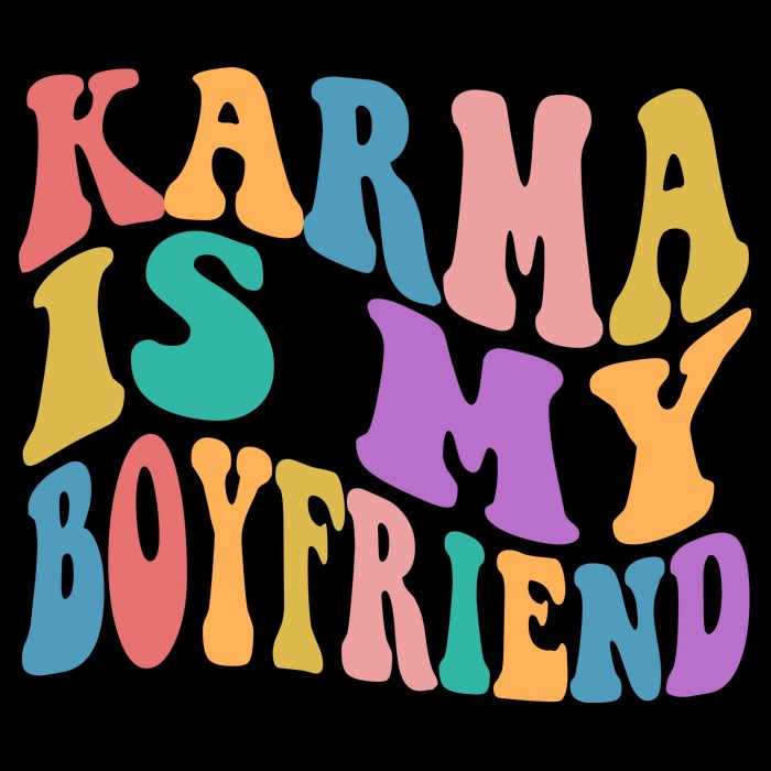 Retro 1960s 70s Karma Is My Boyfriend Kids T-Shirt