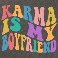 Retro 1960s 70s Karma Is My Boyfriend Cotton Canvas Backpack