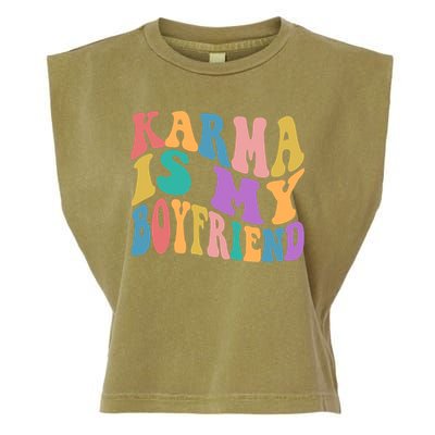 Retro 1960s 70s Karma Is My Boyfriend Garment-Dyed Women's Muscle Tee