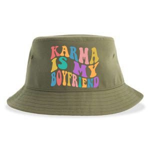 Retro 1960s 70s Karma Is My Boyfriend Sustainable Bucket Hat