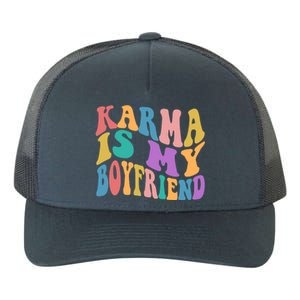 Retro 1960s 70s Karma Is My Boyfriend Yupoong Adult 5-Panel Trucker Hat