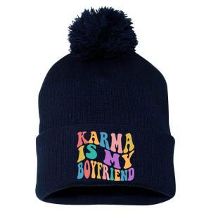 Retro 1960s 70s Karma Is My Boyfriend Pom Pom 12in Knit Beanie