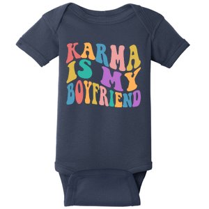 Retro 1960s 70s Karma Is My Boyfriend Baby Bodysuit