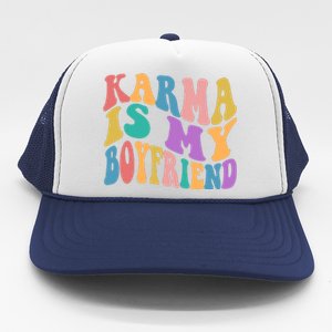 Retro 1960s 70s Karma Is My Boyfriend Trucker Hat