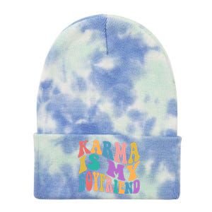 Retro 1960s 70s Karma Is My Boyfriend Tie Dye 12in Knit Beanie