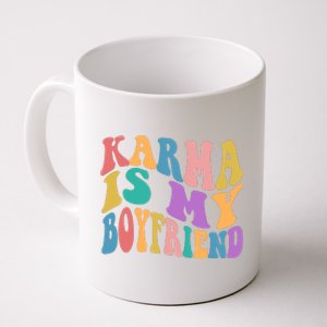 Retro 1960s 70s Karma Is My Boyfriend Coffee Mug