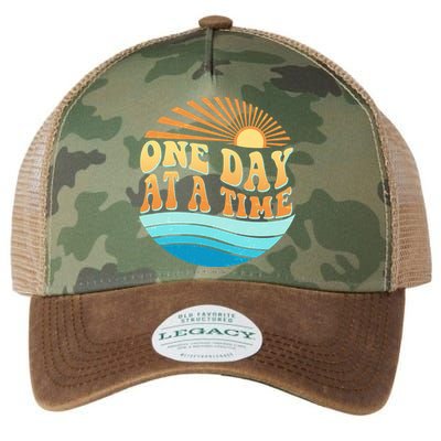 Retro 1960s 70s One Day At A Time Mental Health Awareness Legacy Tie Dye Trucker Hat