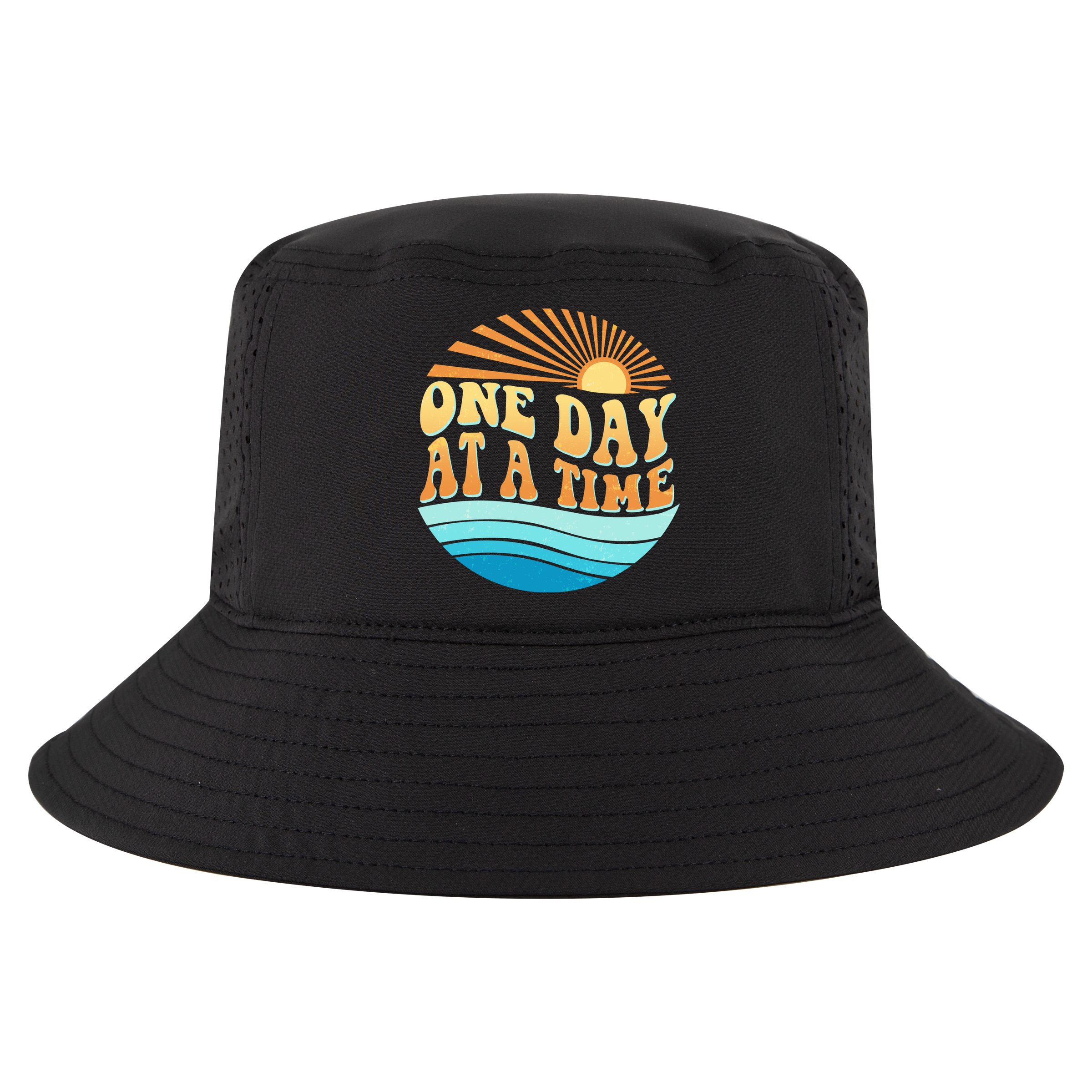 Retro 1960s 70s One Day At A Time Mental Health Awareness Cool Comfort Performance Bucket Hat